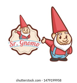 cute gnome logo mascot design template 