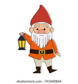 cute gnome with miner lamp character