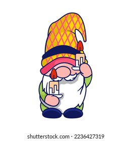 Cute gnome New Year 2023 and Christmas character clipart.