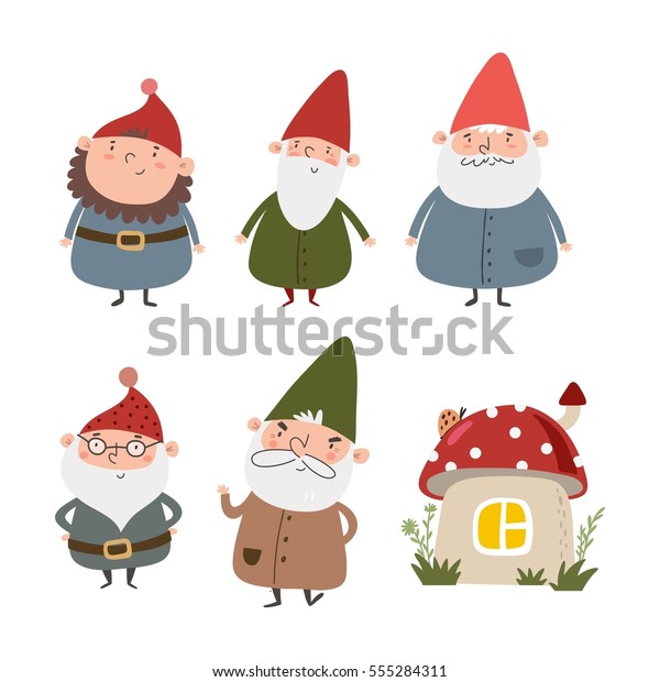 Cute Gnome Print Stock Vector (Royalty Free) 555284311