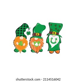 Cute Gnome printable vector illustration for St. Patrick’s Day 