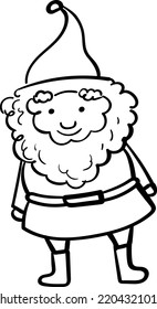 Cute gnome Santa Claus in a traditional costume vector hand drawn cartoon illustration