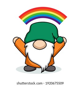 Cute gnome in St. Patrick's Day mascot