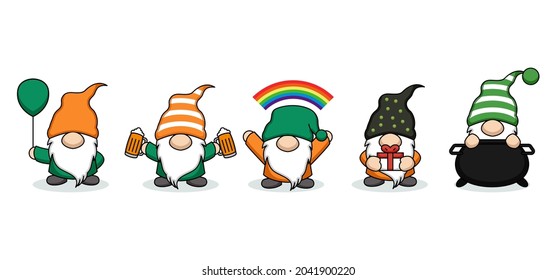 Cute gnome in St. Patrick's Day mascot