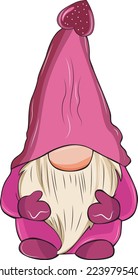 Cute Gnome Valentine Day For Print Template