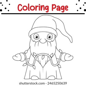 lindos gnomos para colorear página. lindo libro para colorear para niños