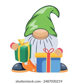  Cute Gnomes Flat Character Icons 
