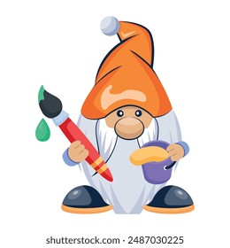  Cute Gnomes Flat Character Icons 
