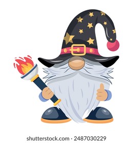  Cute Gnomes Flat Character Icons 
