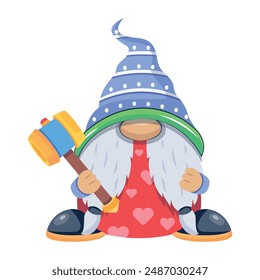 Cute Gnomes Flat Character Icons 
