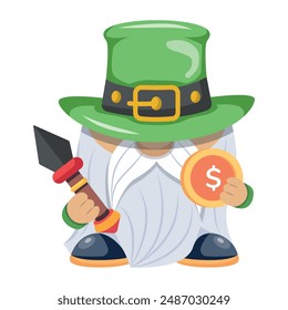  Cute Gnomes Flat Character Icons 
