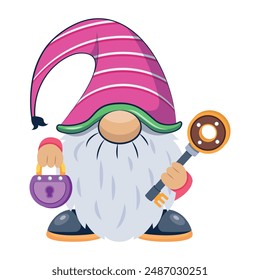  Lindos Gnomos Iconos De Personaje Plano 
