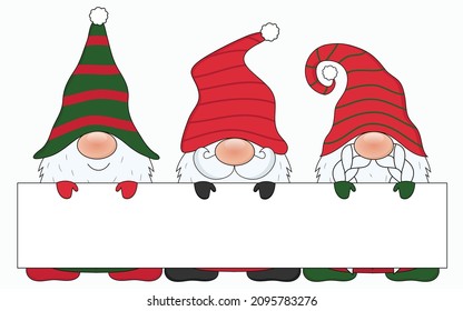 Cute Gnomes isolated on a white background. Gnomes cartoon set vector illustration.