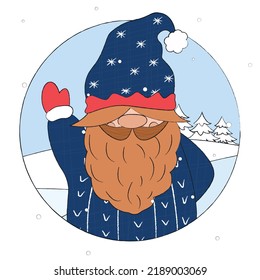 cute gnomes, Santa's helpers, Christmas illustration with gnomes, ready-made banners with Santa's helpers