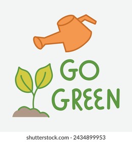 Cute Go Green Illustration Hand Drawn