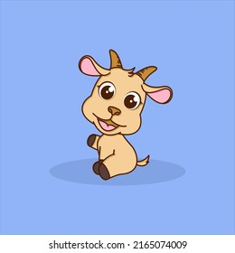 cute goat animal cartoon character
