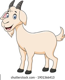 Cute Goat Animal Cartoon Illustration Stock Vector (Royalty Free ...