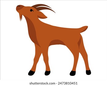 Cute Goat Cartoon Background Illustration