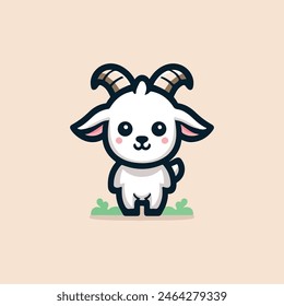 Cute Goat Cartoon Character Designs and Educational Materials