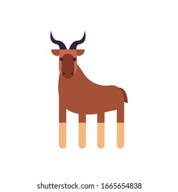 Cute goat cartoon fill style icon design, Animal zoo life nature character childhood and adorable theme Vector illustration