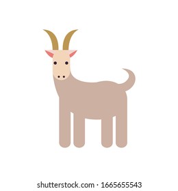 Cute goat cartoon fill style icon design, Animal zoo life nature character childhood and adorable theme Vector illustration