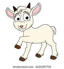Cute Goat Cartoon Illustration Design
