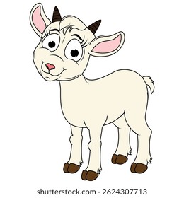 Cute Goat Cartoon Illustration Design
