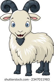 Cute goat cartoon isolated on white background
