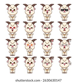 Cute Goat Cartoon Mascot Character Illustration