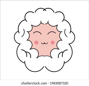 cute goat in cartoon style.