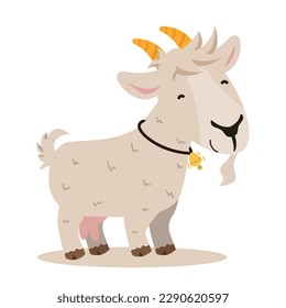 Cute goat cartoon vector flat