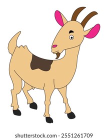 Cute goat cartoon vector illustration