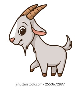 Cute goat cartoon vector illustration