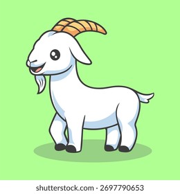 Linda Ilustración vectorial de dibujos animados de cabra. Diseño de Naturaleza Animal