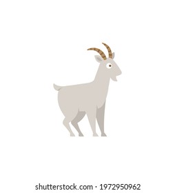 Cute goat cartoon vector on a white background