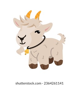 Cute goat character doodle vector