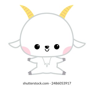 Cute goat character illustration for toddlers