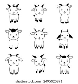 Cute goat clipart design illustration