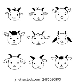 Cute goat clipart design illustration