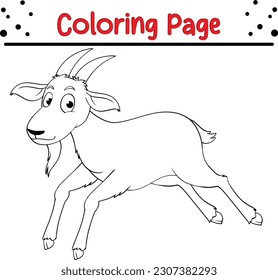 Cute goat Coloring page. Farm animals.