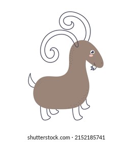 diseño lindo de cabra sobre blanco