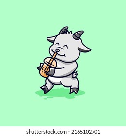 Cute Goat Drinking Boba Tea While Walking