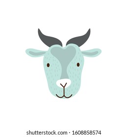 cute goat farm animal character vector illustration design