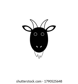 Cute Goat head cartoon vector illustration