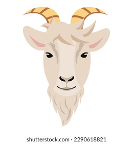 Cute Goat head cartoon vector flat