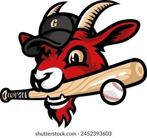 Cute Goat Mascot for Baseball