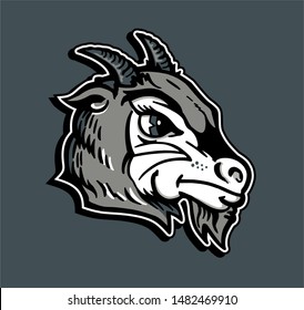 cute goat mascot head for school, college or league