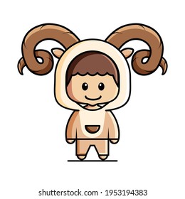 Cute-Ziegen-Maskottvektor-Design