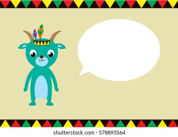 cute goat message card