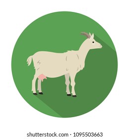 Cute goat on green background. Vector illustration.